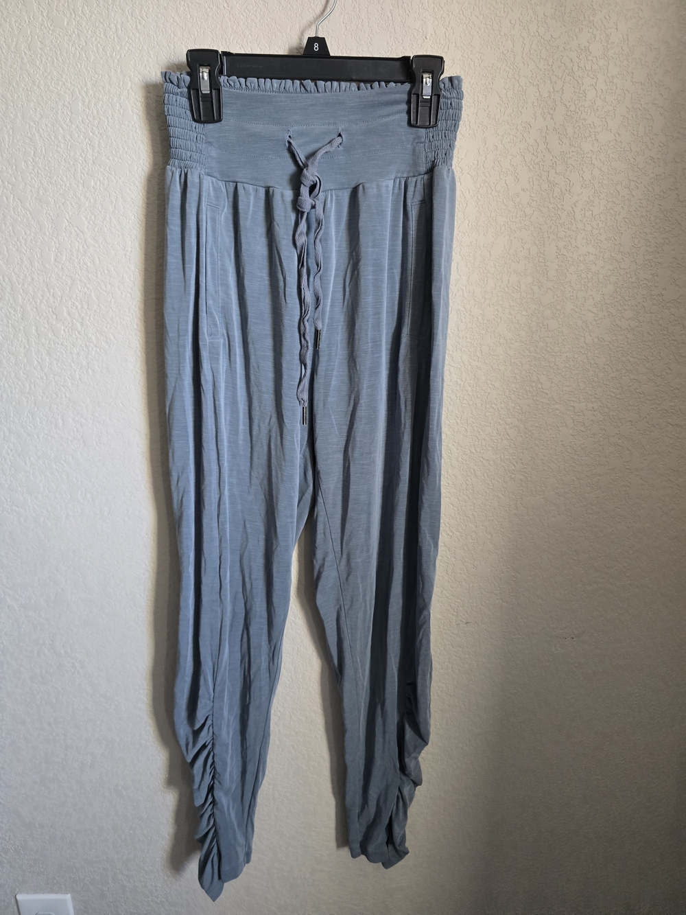 Saturday Sunday Anthropologie Smocked Ruched Joggers Slate Blue - XS
